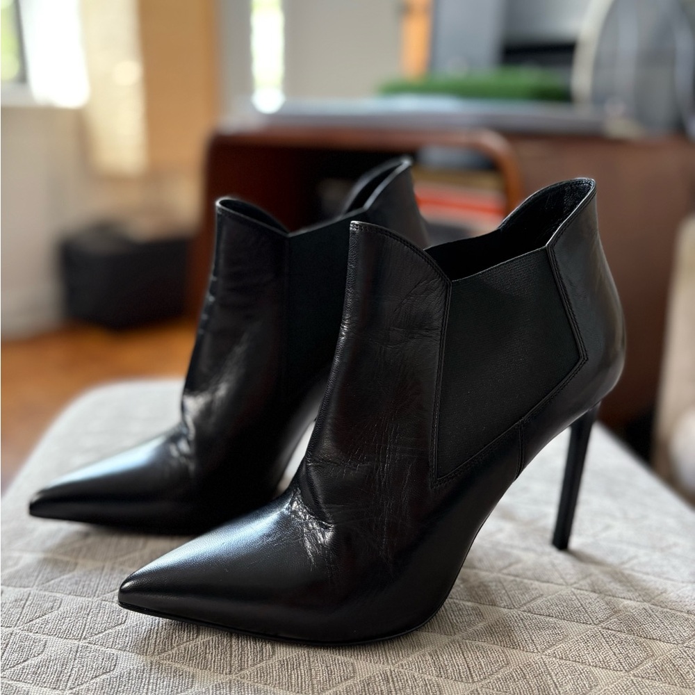 Saint Laurent Black Heeled Boots - Size 38 EU/ 8 US